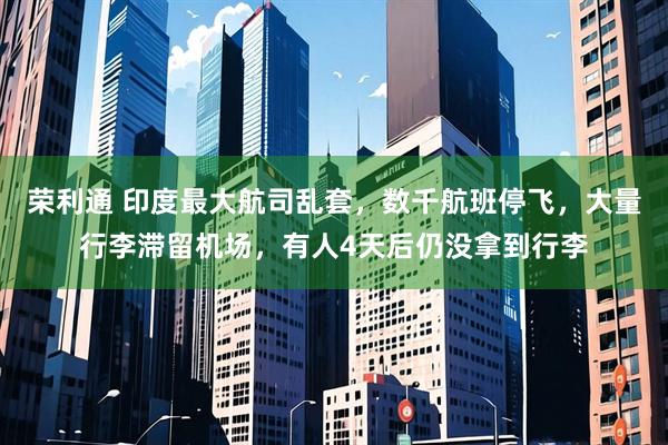 荣利通 印度最大航司乱套，数千航班停飞，大量行李滞留机场，有人4天后仍没拿到行李